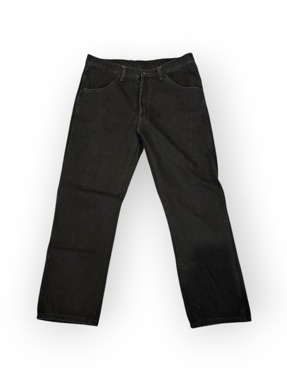 Rustler by Wrangler Men Black Regular Fit Straight Leg Jeans 34x29 Workwear - Picture 2 of 6